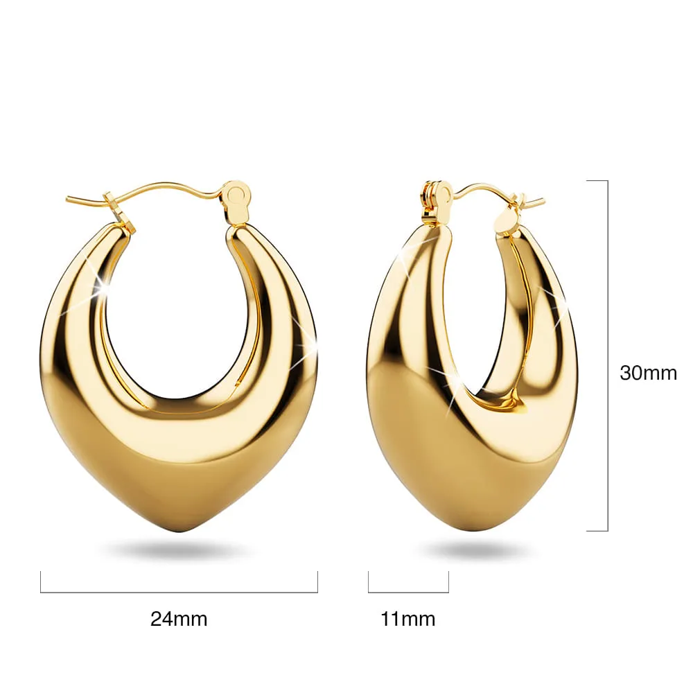 Dilan Solid Hoop Gold Earrings