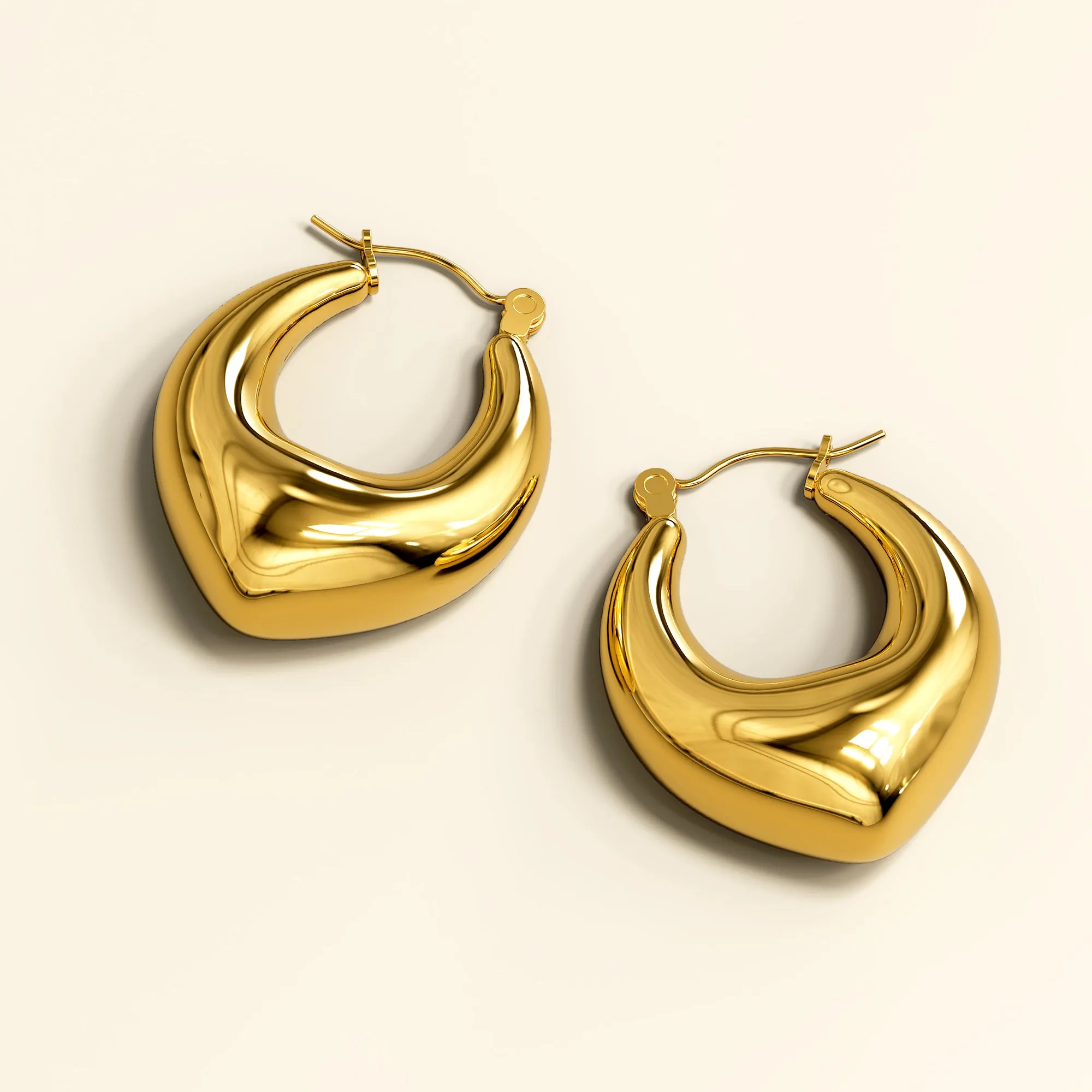 Dilan Solid Hoop Gold Earrings