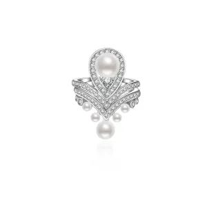 Elegant Freshwater Pearl Duo Ring WR00012