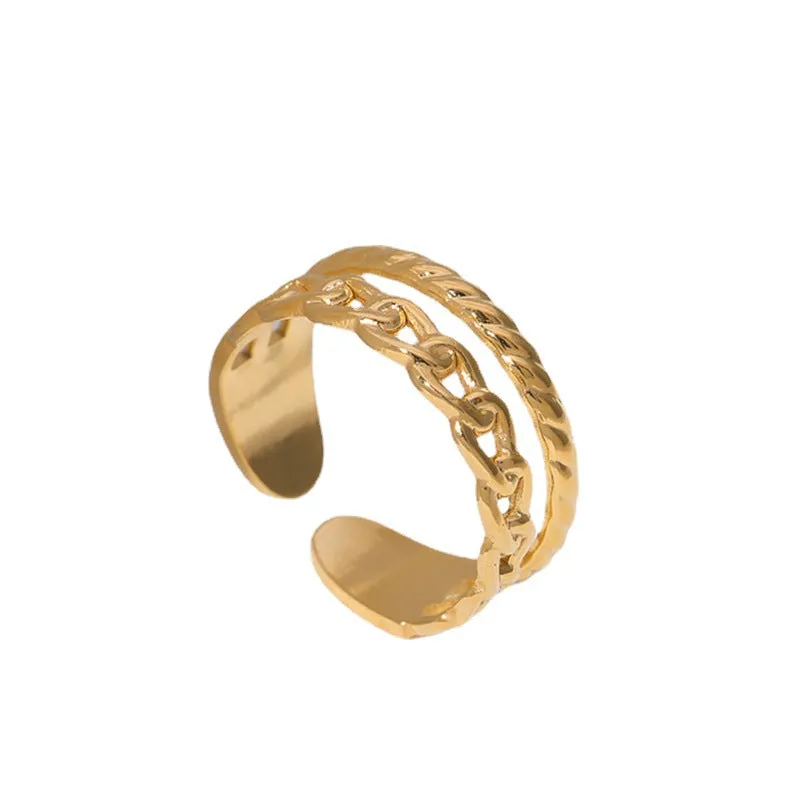 Elegant Women Chain Stainless Steel Electroplating Rings