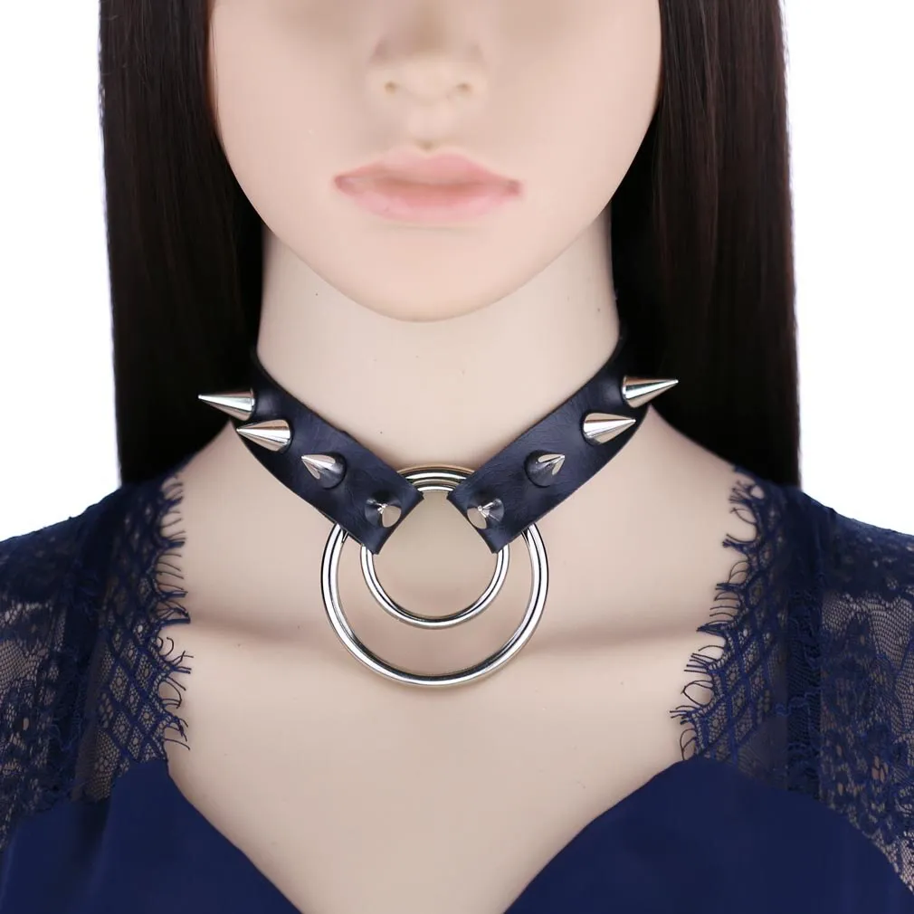 'Explosion' PU Leather Spike Choker