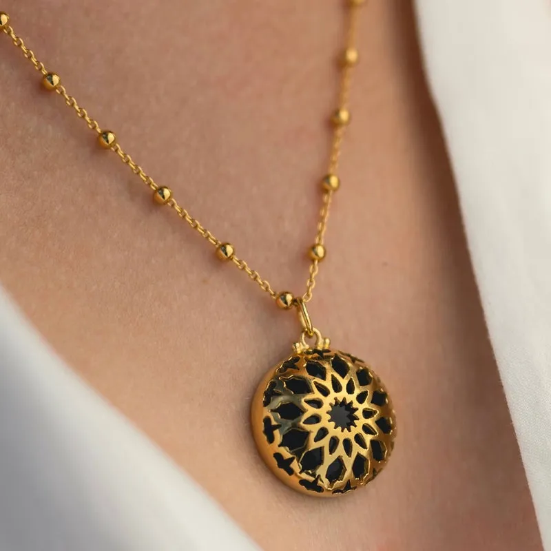 Fez Pendant, Black Onyx, Silver
