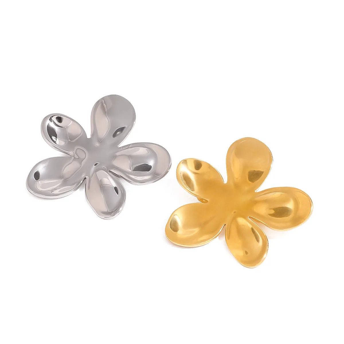 Flower Geometric Stainless Steel Electroplating Brooches