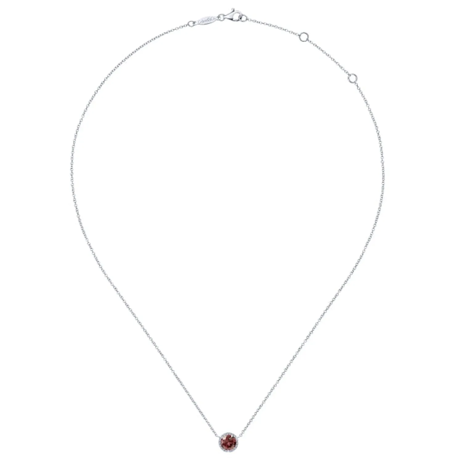 Gabriel & Co. Gemstone & Diamond Halo Pendant