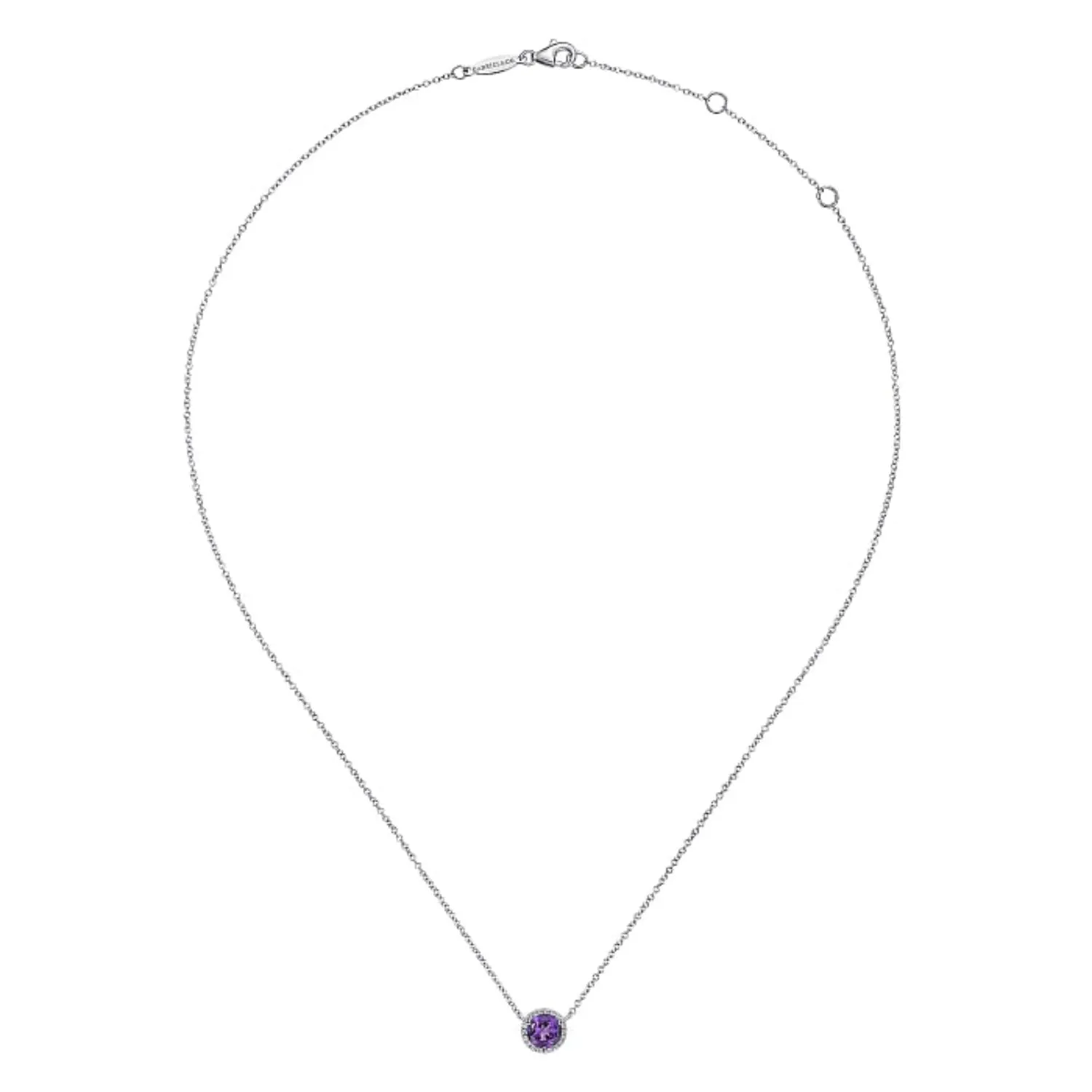 Gabriel & Co. Gemstone & Diamond Halo Pendant