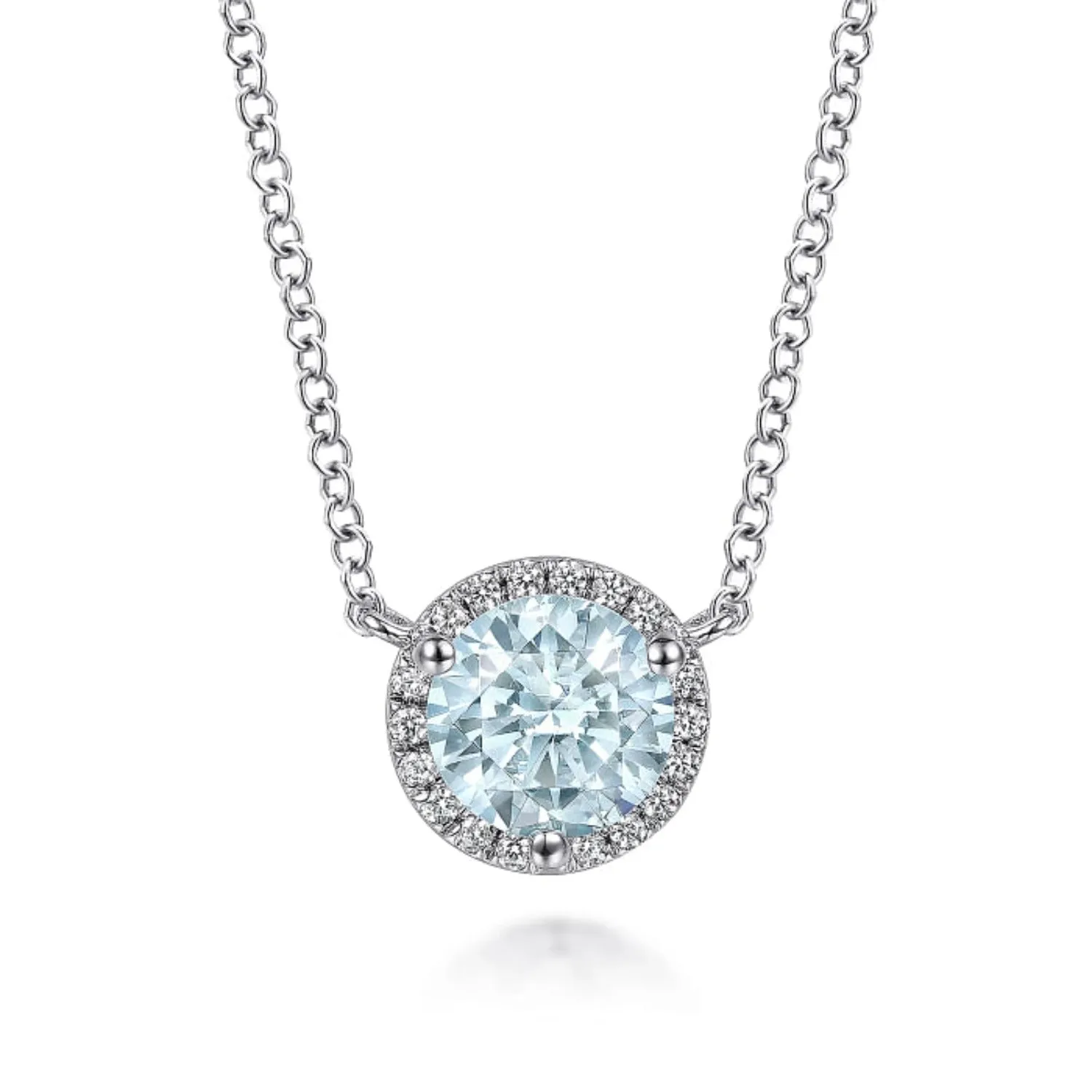 Gabriel & Co. Gemstone & Diamond Halo Pendant