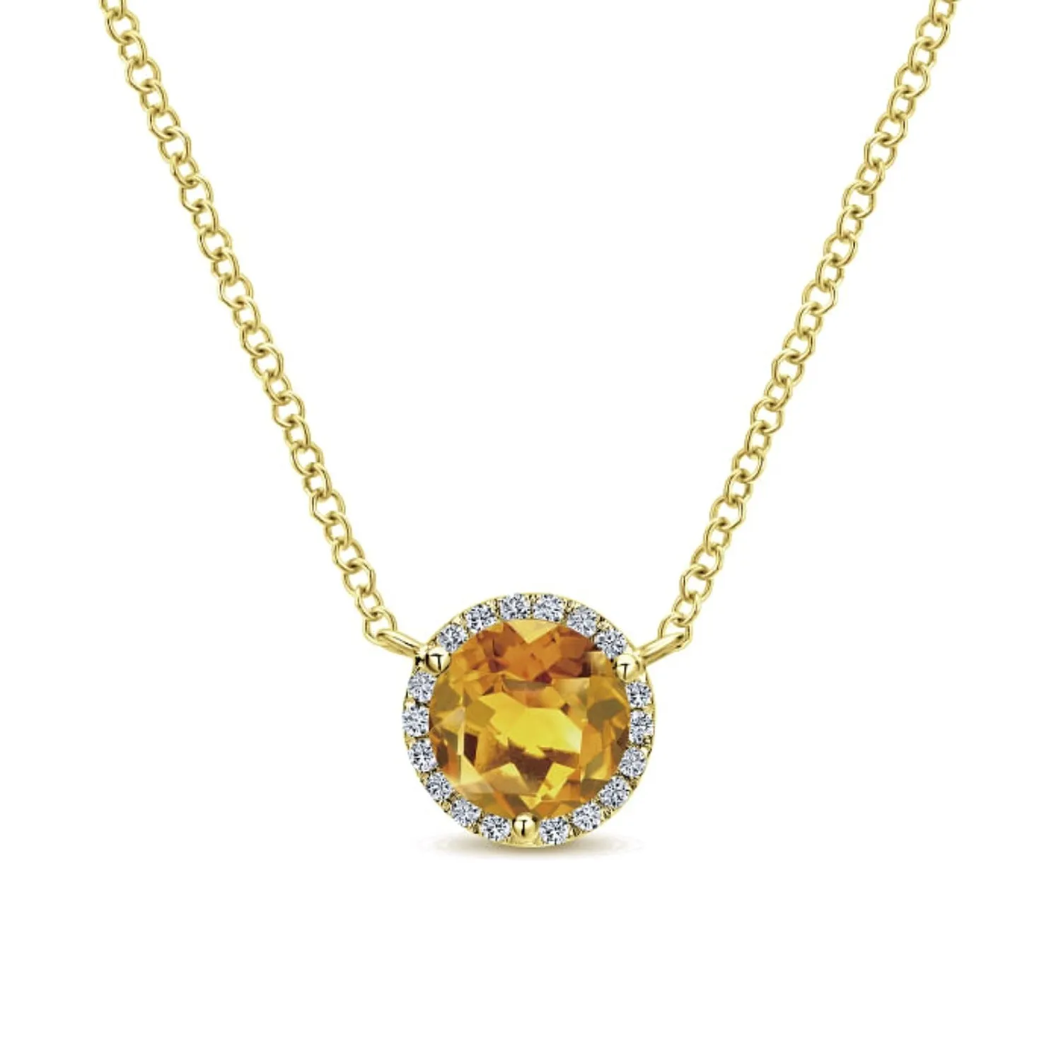 Gabriel & Co. Gemstone & Diamond Halo Pendant