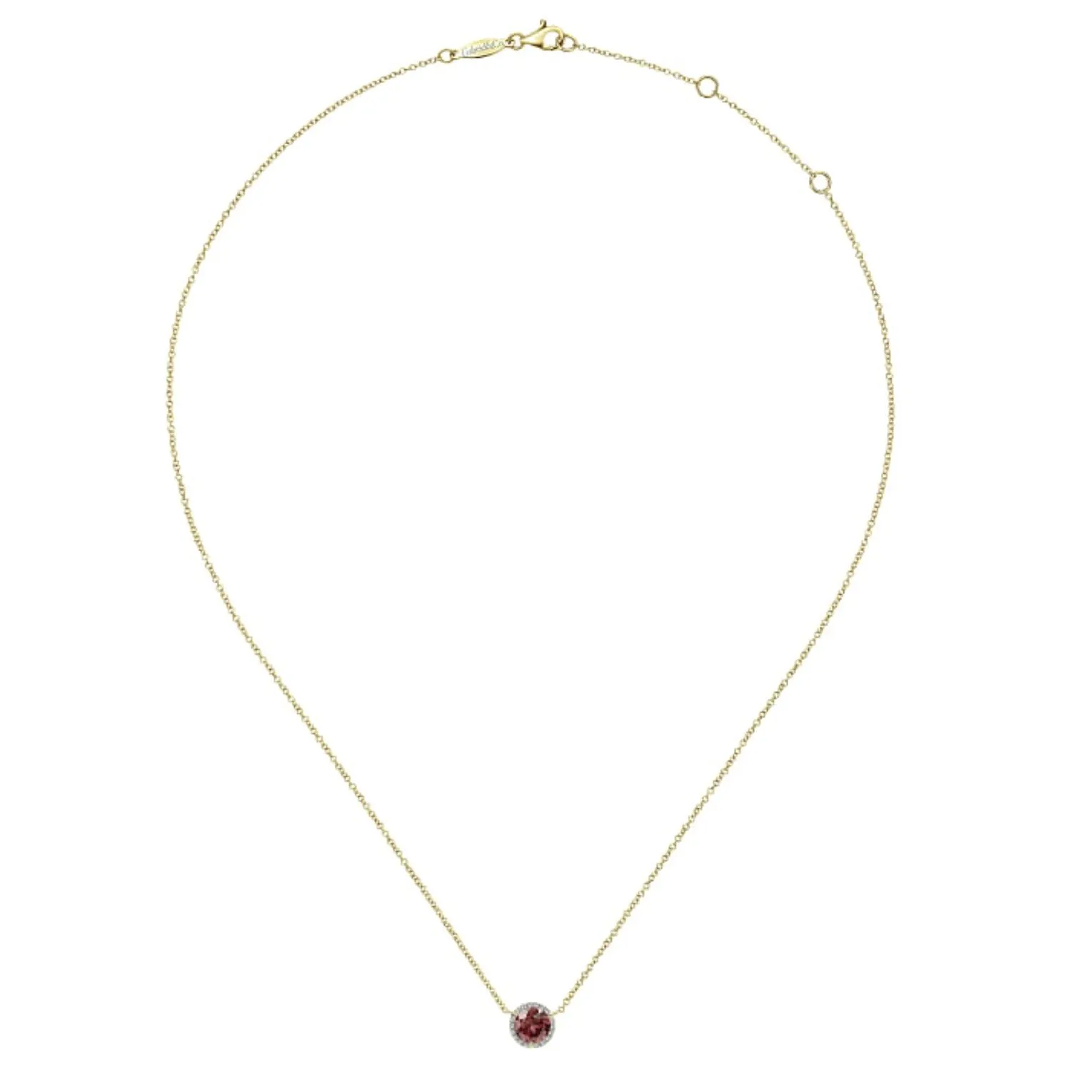 Gabriel & Co. Gemstone & Diamond Halo Pendant