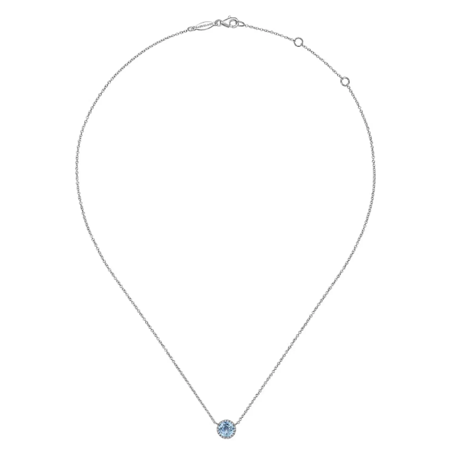 Gabriel & Co. Gemstone & Diamond Halo Pendant