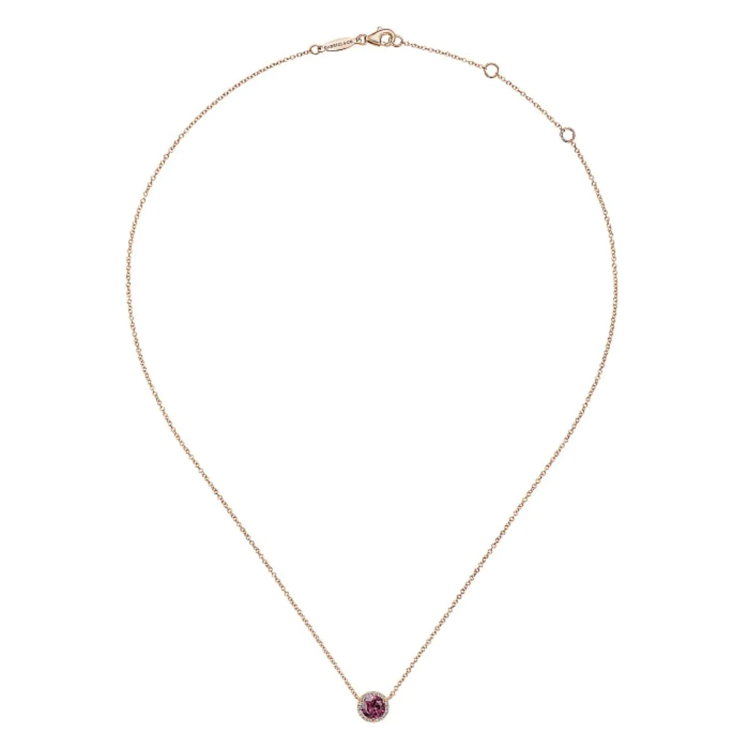 Gabriel & Co. Gemstone & Diamond Halo Pendant