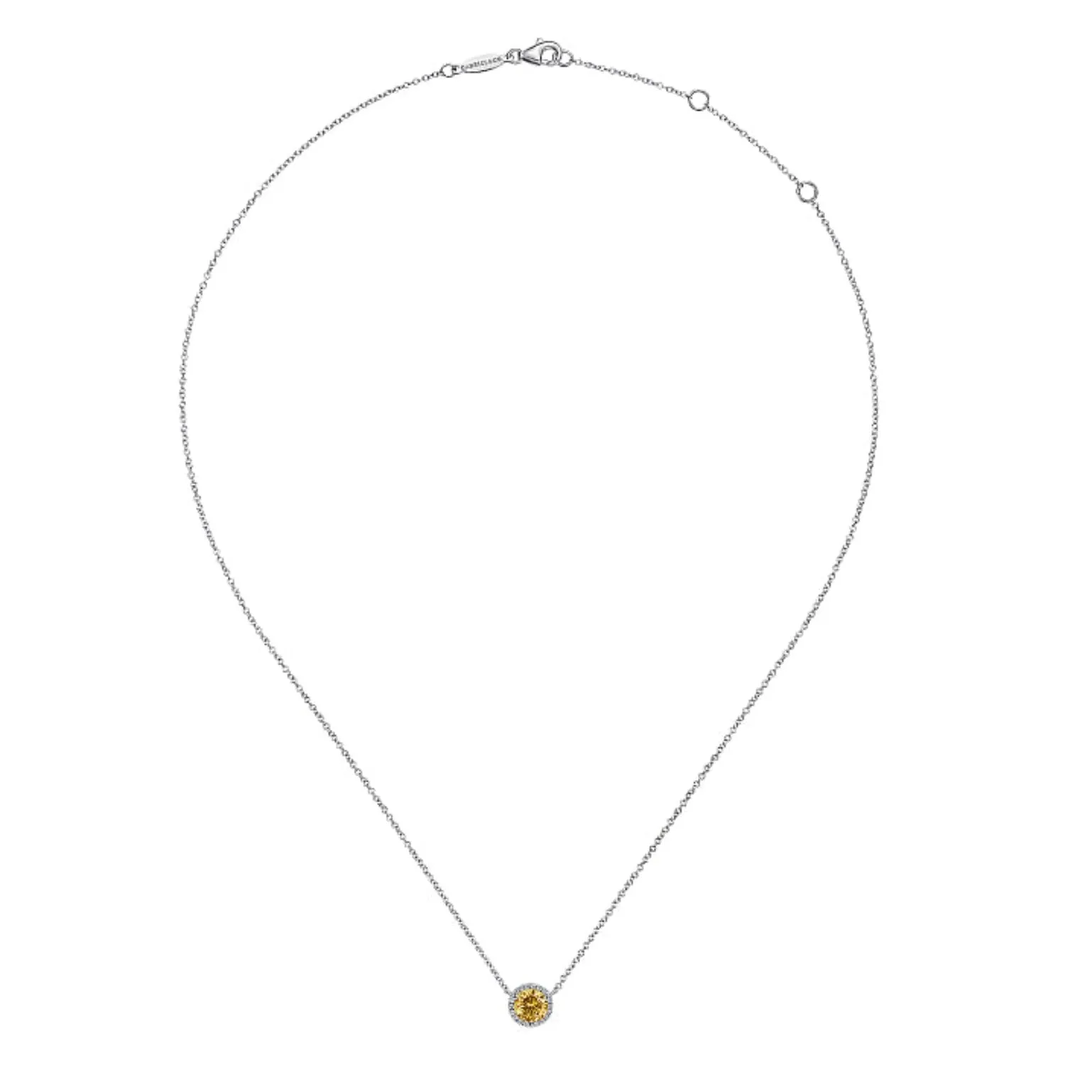 Gabriel & Co. Gemstone & Diamond Halo Pendant