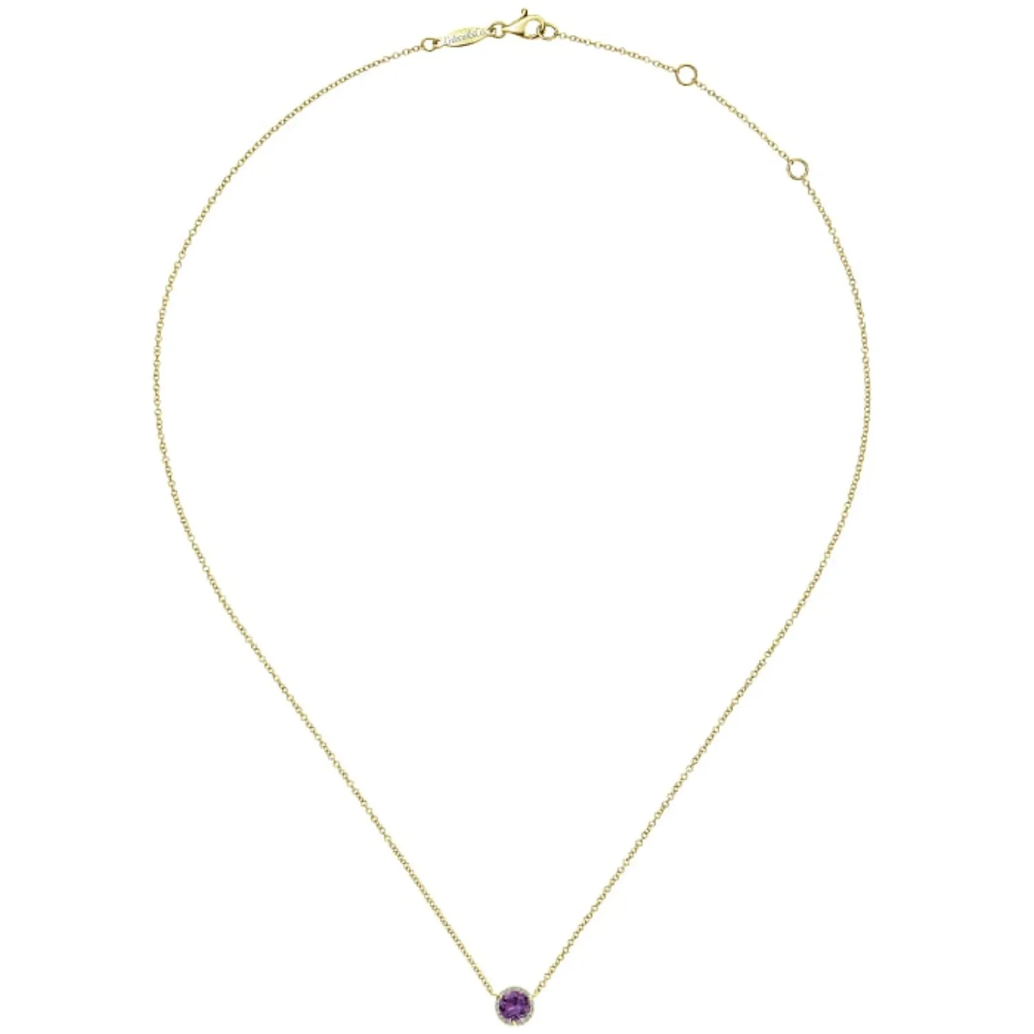 Gabriel & Co. Gemstone & Diamond Halo Pendant