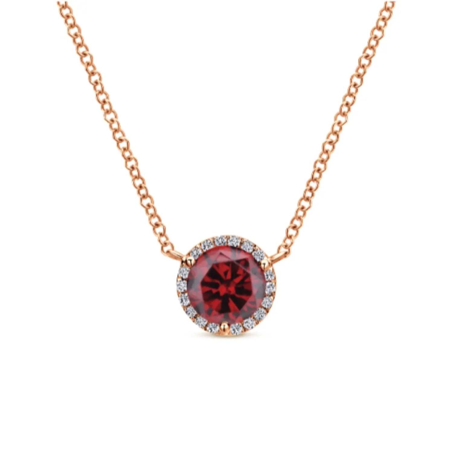 Gabriel & Co. Gemstone & Diamond Halo Pendant