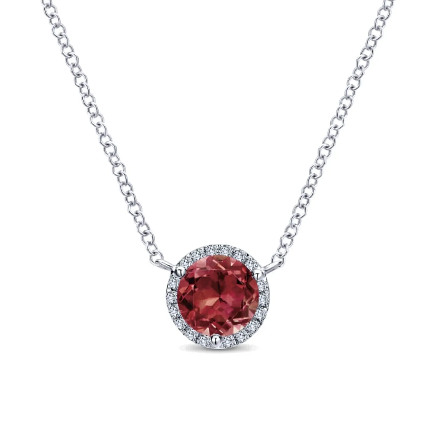 Gabriel & Co. Gemstone & Diamond Halo Pendant