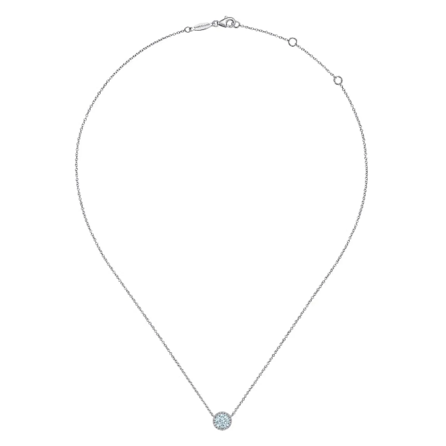 Gabriel & Co. Gemstone & Diamond Halo Pendant