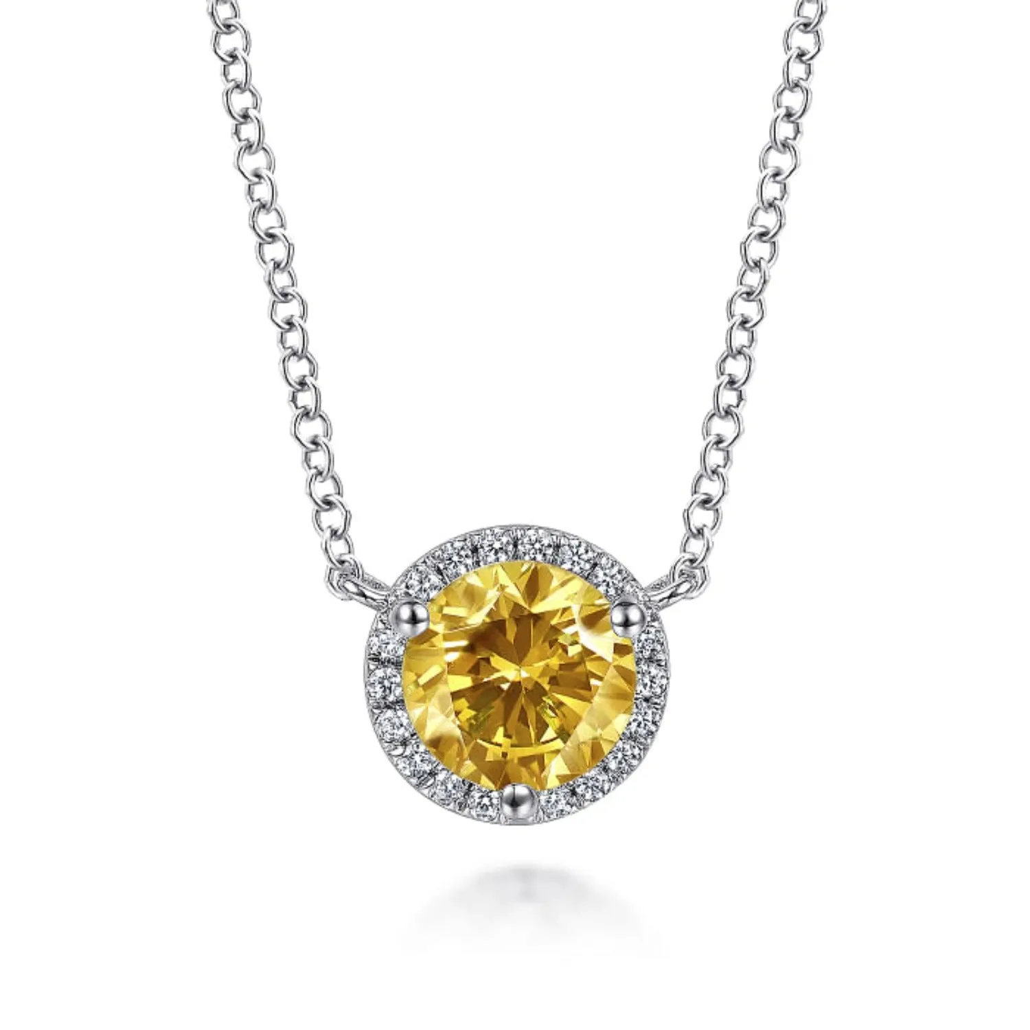 Gabriel & Co. Gemstone & Diamond Halo Pendant