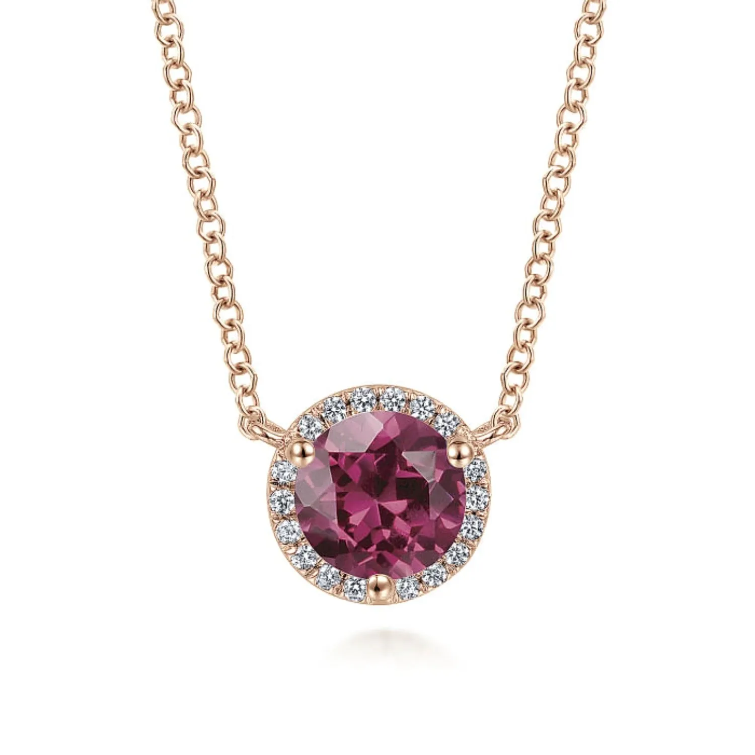 Gabriel & Co. Gemstone & Diamond Halo Pendant