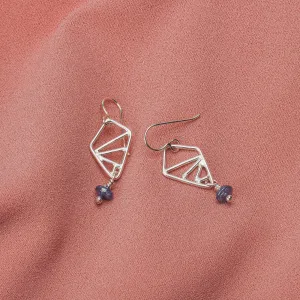 Geometric  Blue Kyanite  Earrings