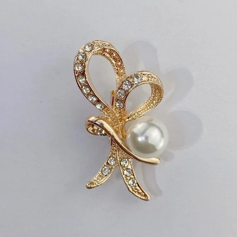 Glam Pin Geometric Alloy Inlay Artificial Pearls Rhinestones Women'S Brooches