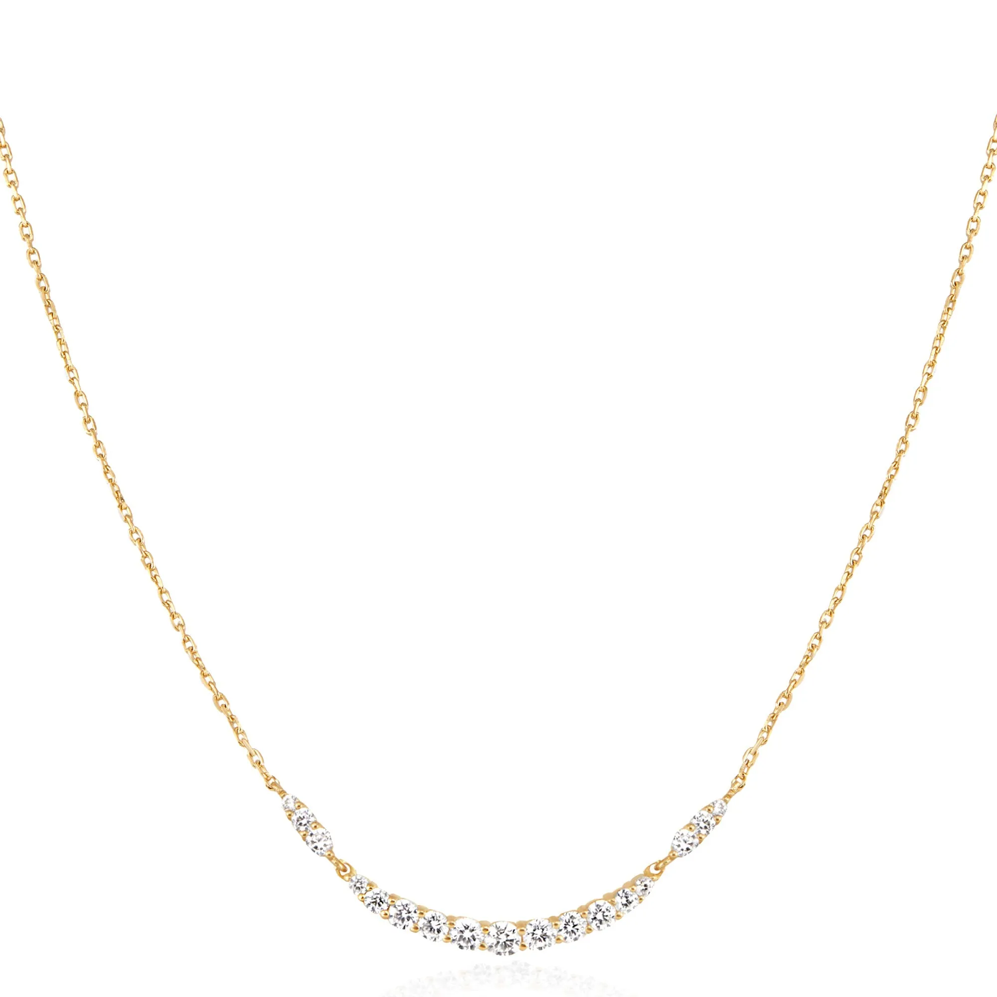 Gold Arc Pave Necklace