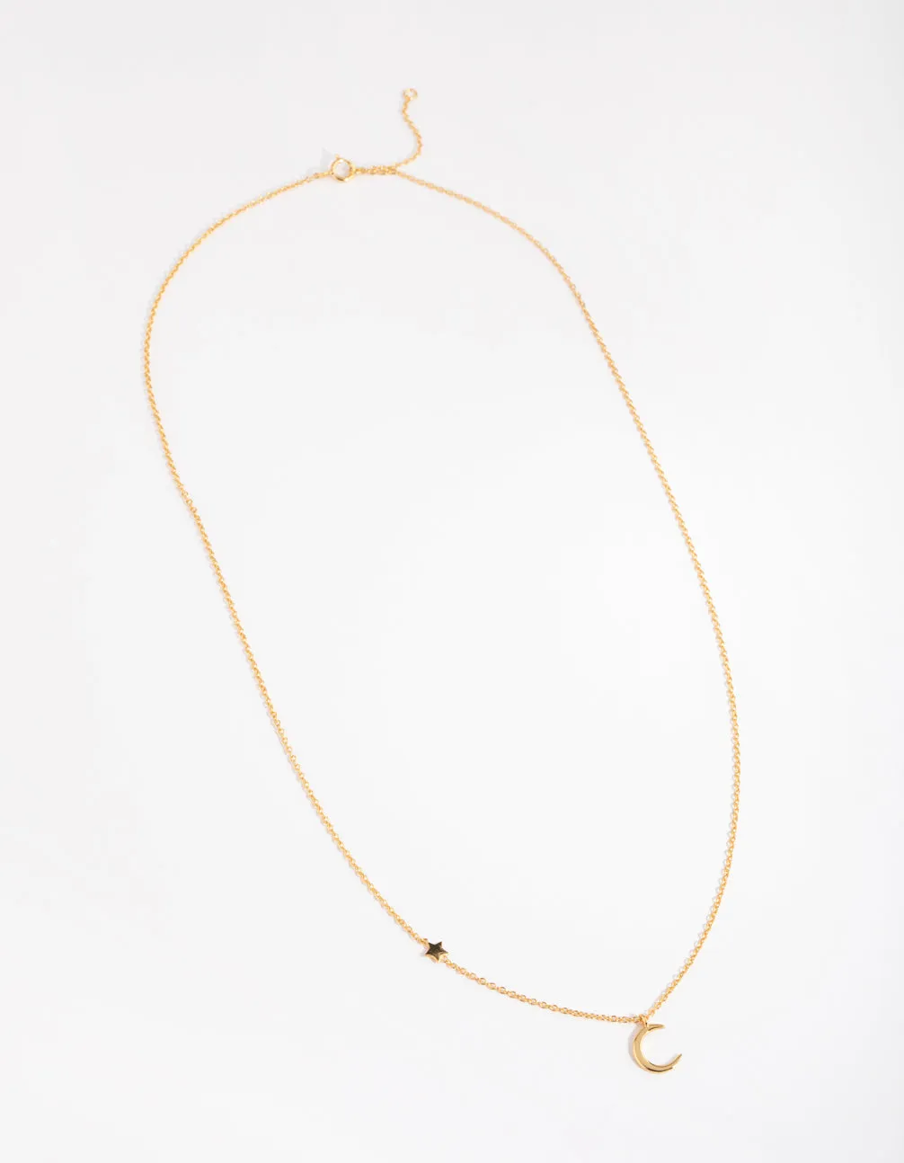 Gold Plated Sterling Silver Asymmetrical Celestial Necklace