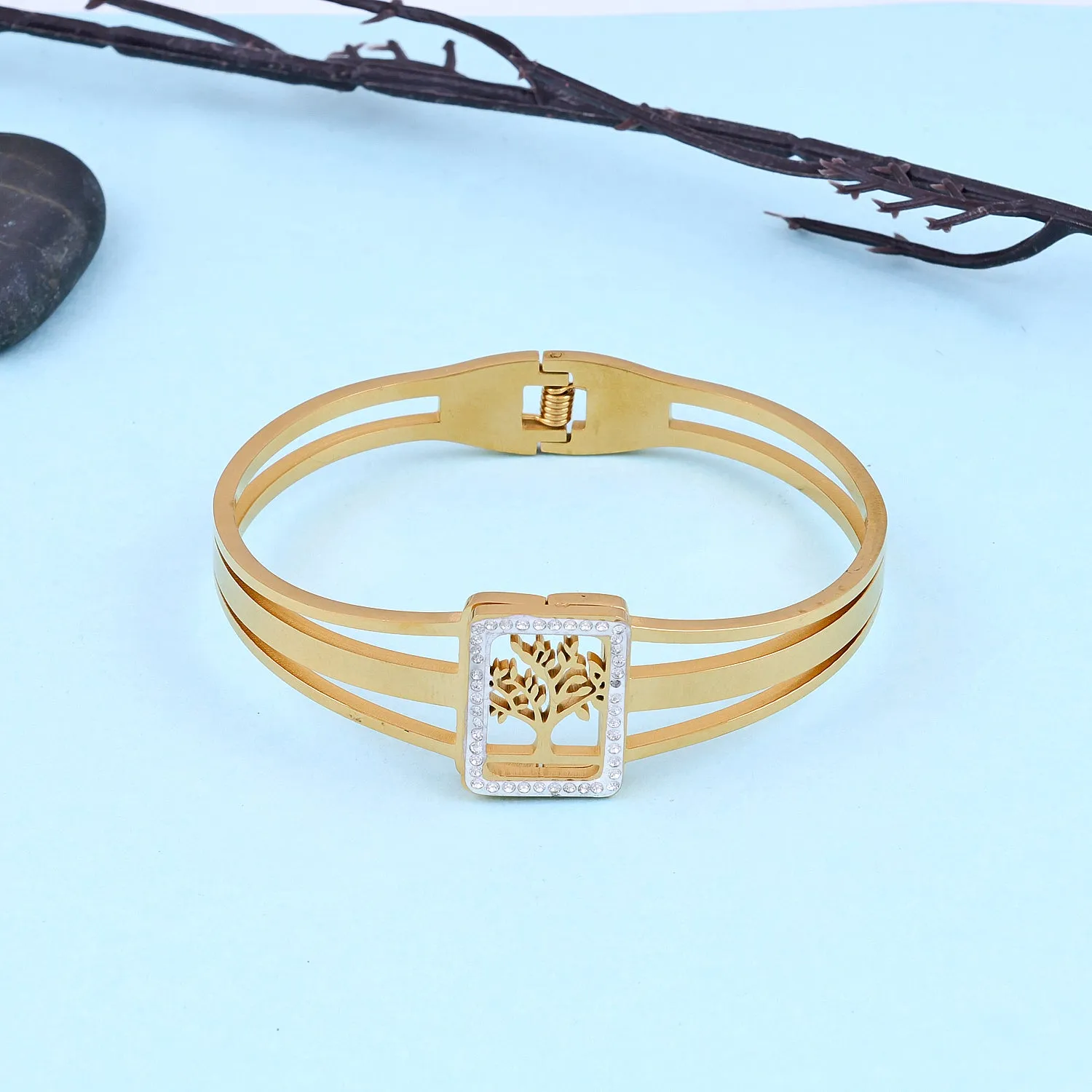 Gold Shiny Tree Of Life Bracelet