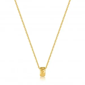 Gold Smooth Twist Pendant Necklace N038-03G