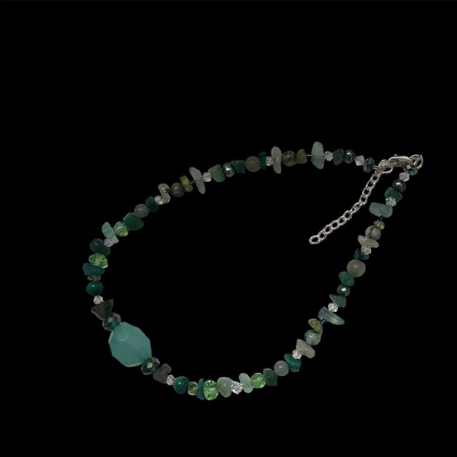 Green Natural Stones Choker Necklace