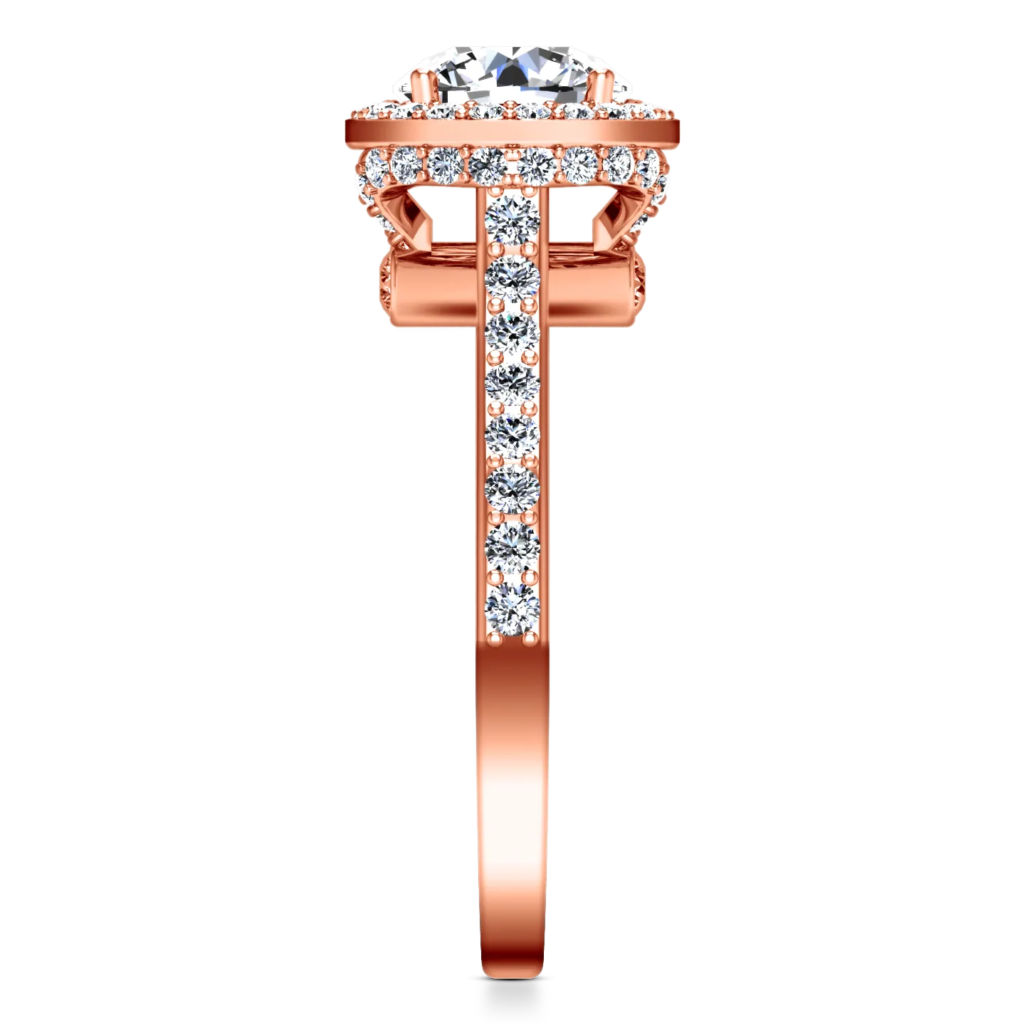 Halo Engagement Ring Milana 14K Rose Gold