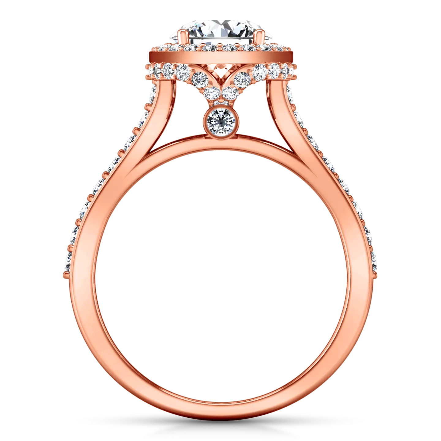 Halo Engagement Ring Milana 14K Rose Gold