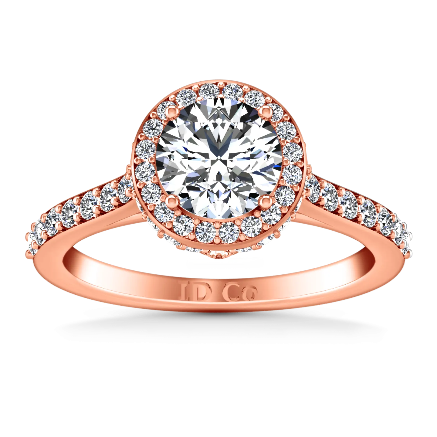 Halo Engagement Ring Milana 14K Rose Gold