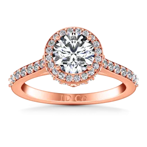 Halo Engagement Ring Milana 14K Rose Gold