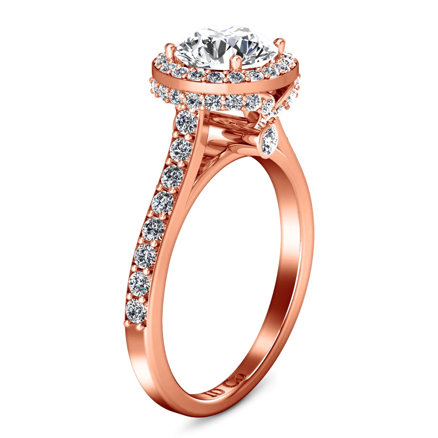 Halo Engagement Ring Milana 14K Rose Gold