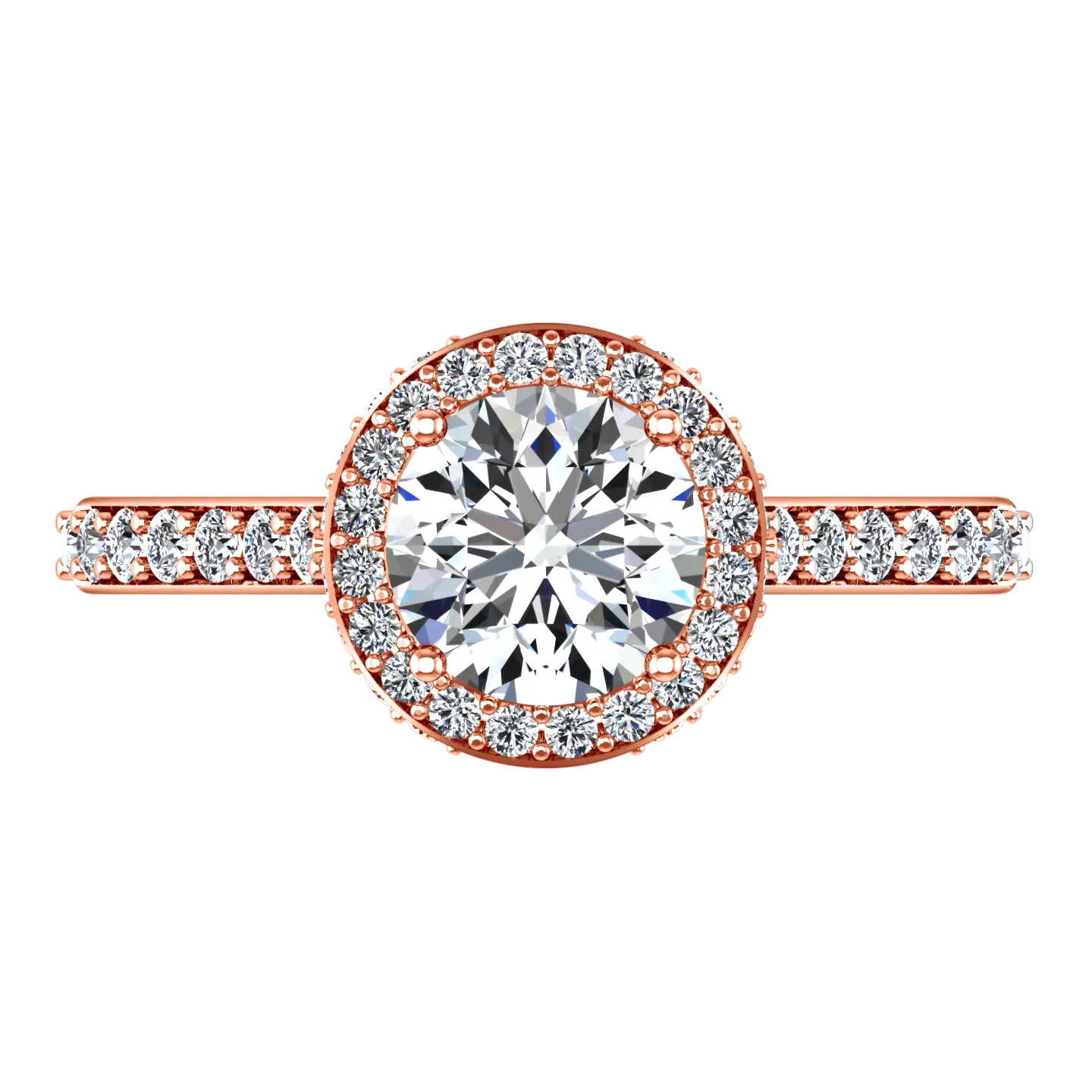 Halo Engagement Ring Milana 14K Rose Gold