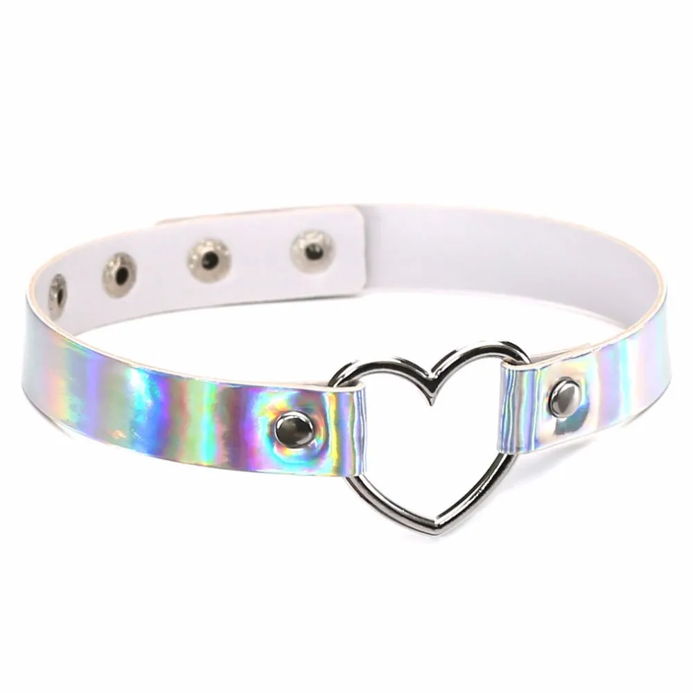 'Heart Breaker' Alt Holographic Heart Choker