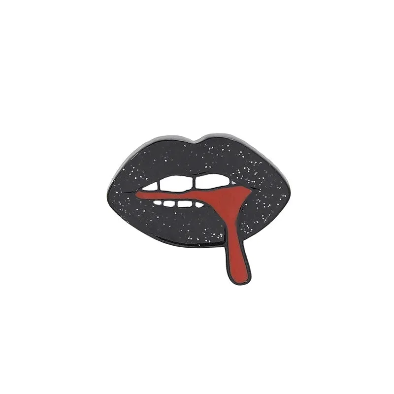 Hip-Hop Pin Geometric Lips Eye Alloy Enamel Plating Unisex Brooches