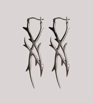 Hollow out silver solid earrings