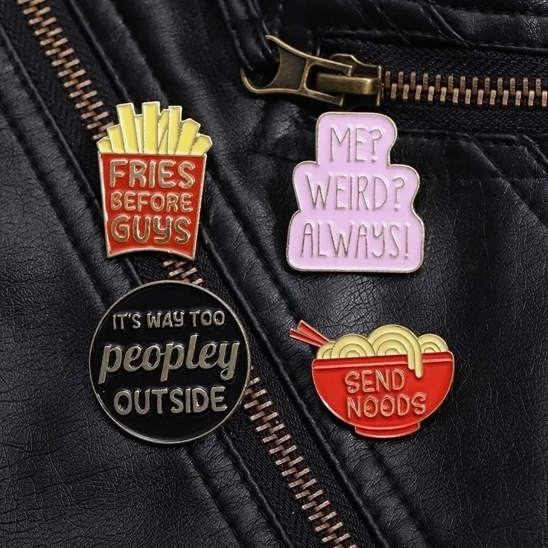 IG Style Cartoon Style Pin Geometric Letter French Fries Alloy Plating Unisex Brooches