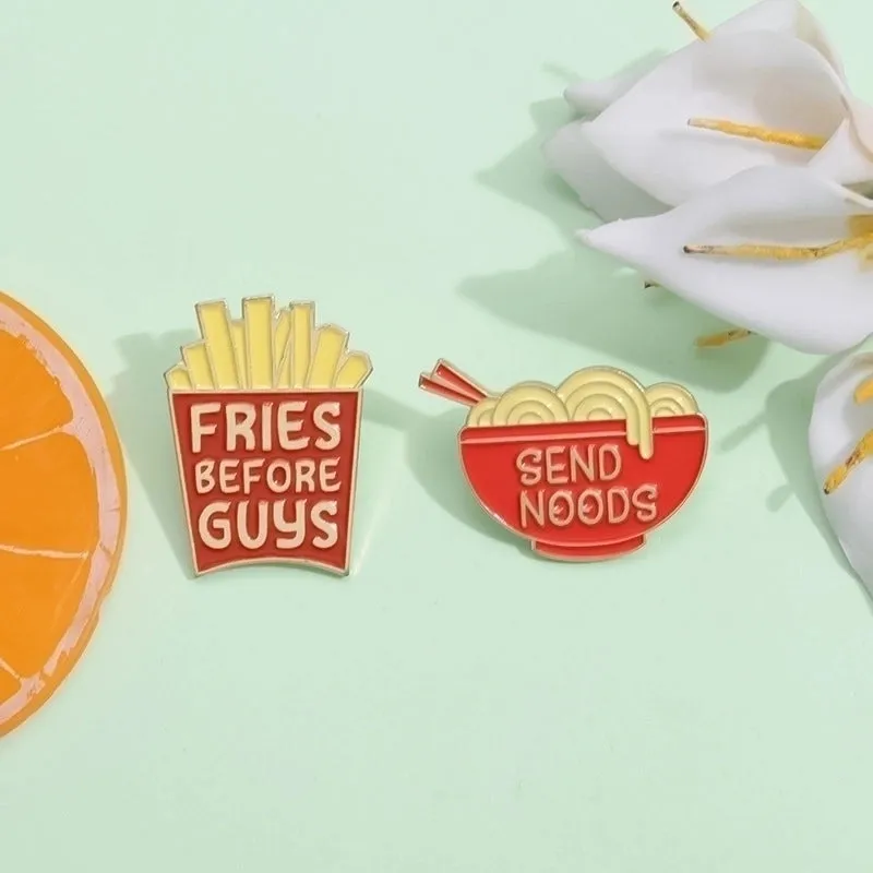 IG Style Cartoon Style Pin Geometric Letter French Fries Alloy Plating Unisex Brooches