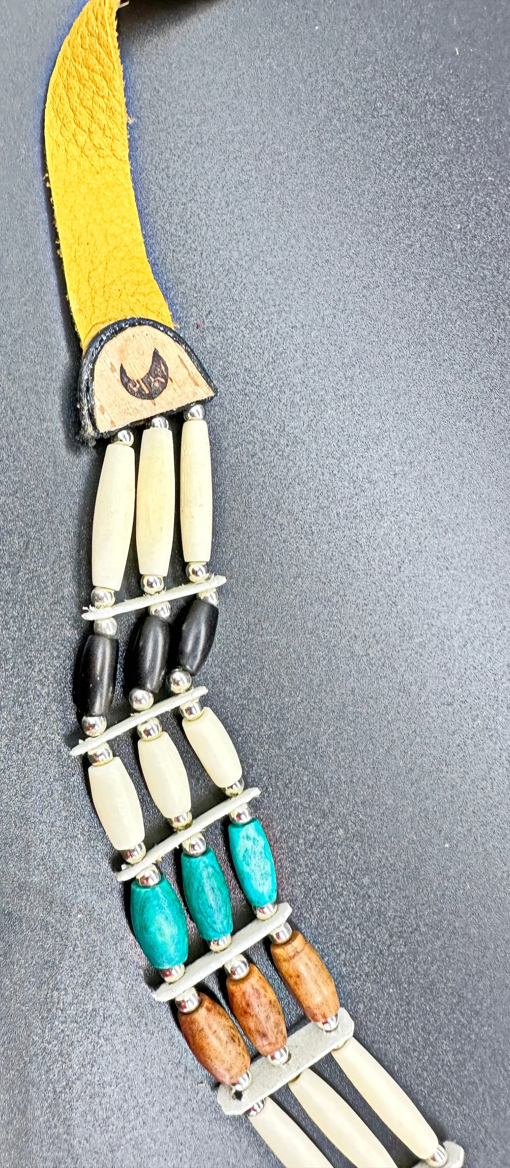 Indigenous Handcrafted Choker - Bone & Rawhide