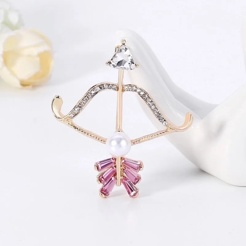 Korean Style Pin Geometric Alloy Plating Artificial Gemstones Unisex Brooches