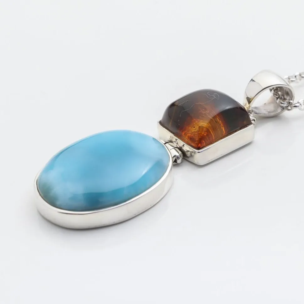 Larimar Amber Pendant Ivone