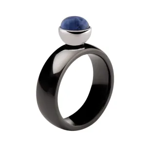 MelanO Ceramic Bevelled Ring - Black