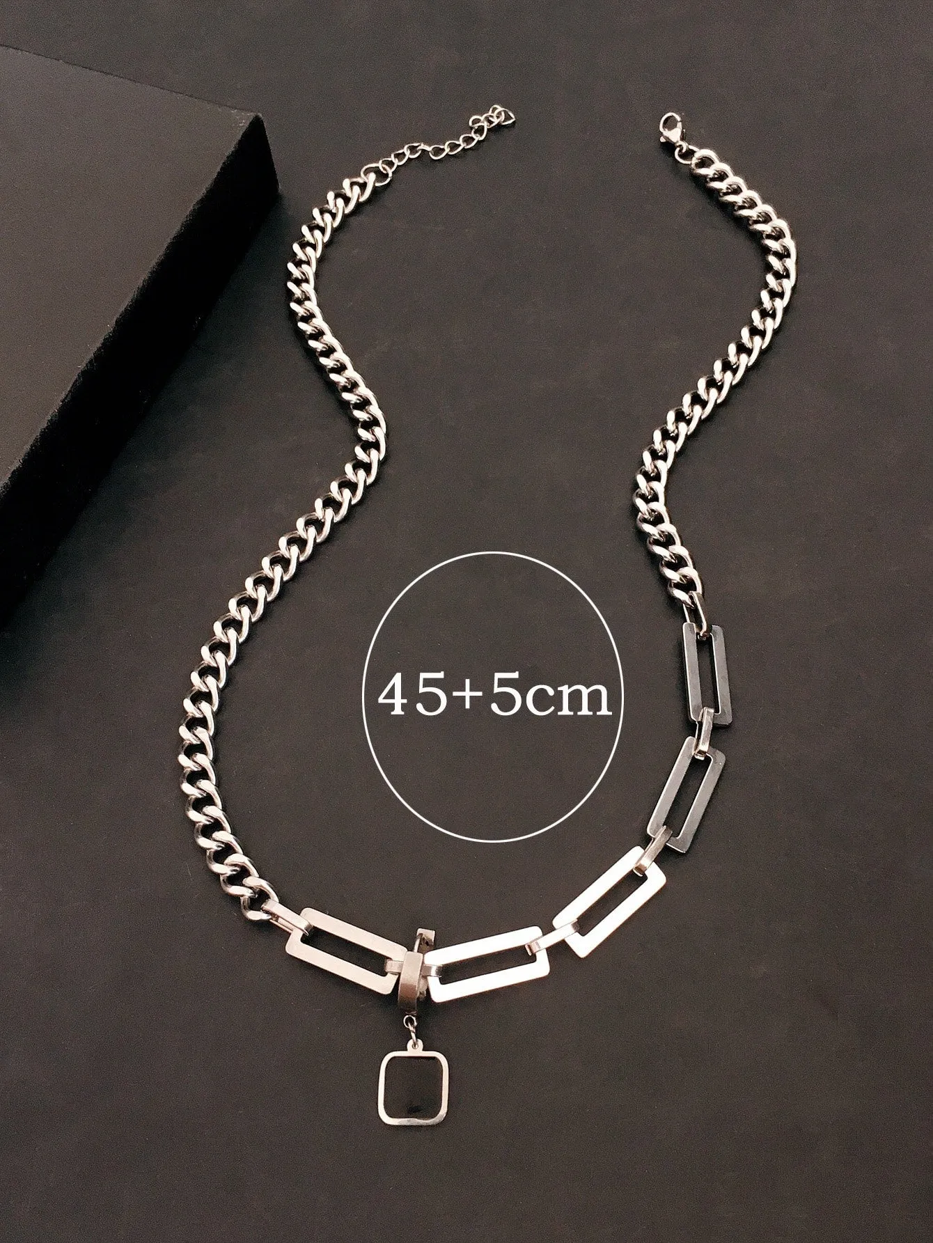 Men Square Charm Necklace for Men Jewelry for Men Jewelry Gift Fashion