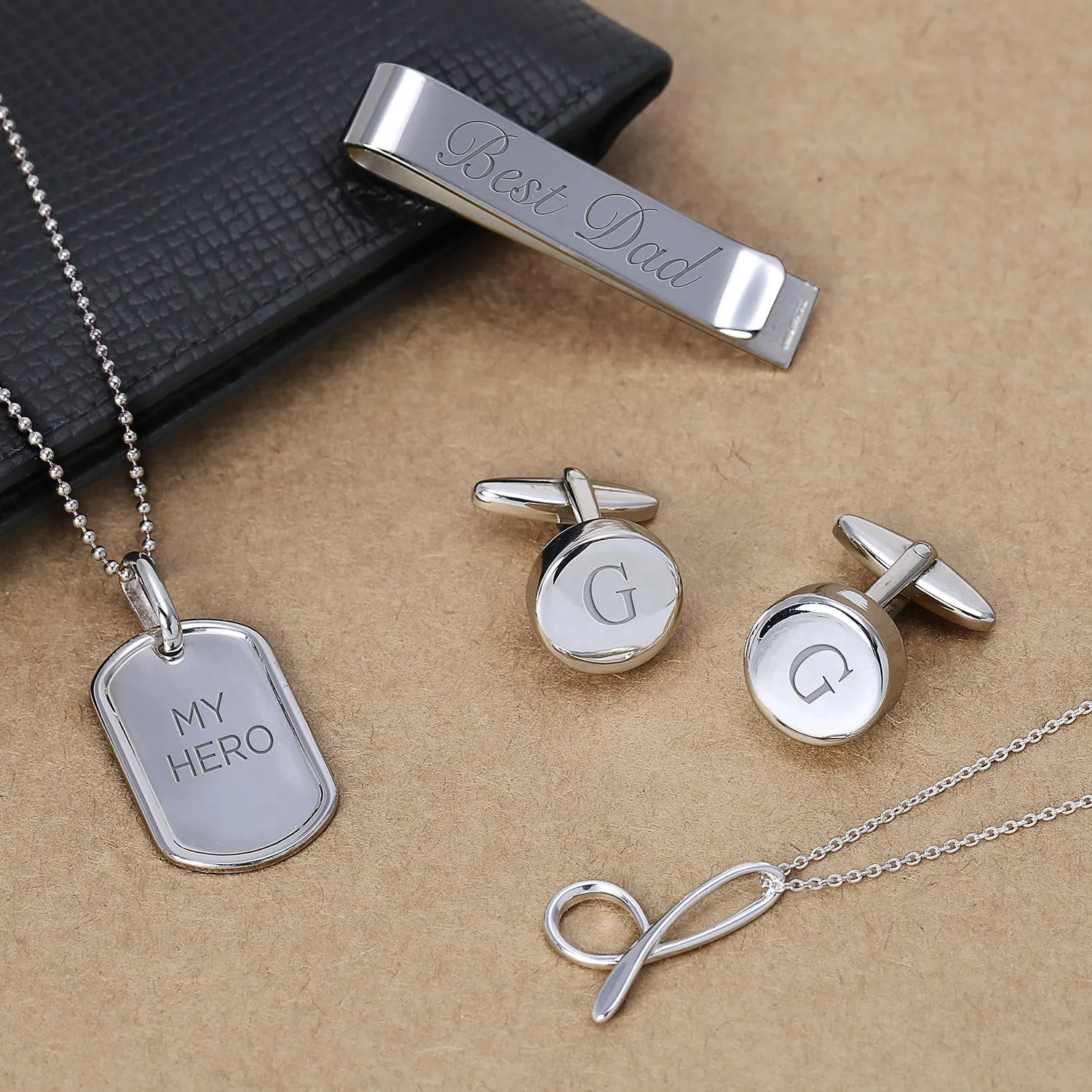 Men's Large Army Dog Tag Pendant Necklace Sterling Silver Ball Chain 18-20 Inch