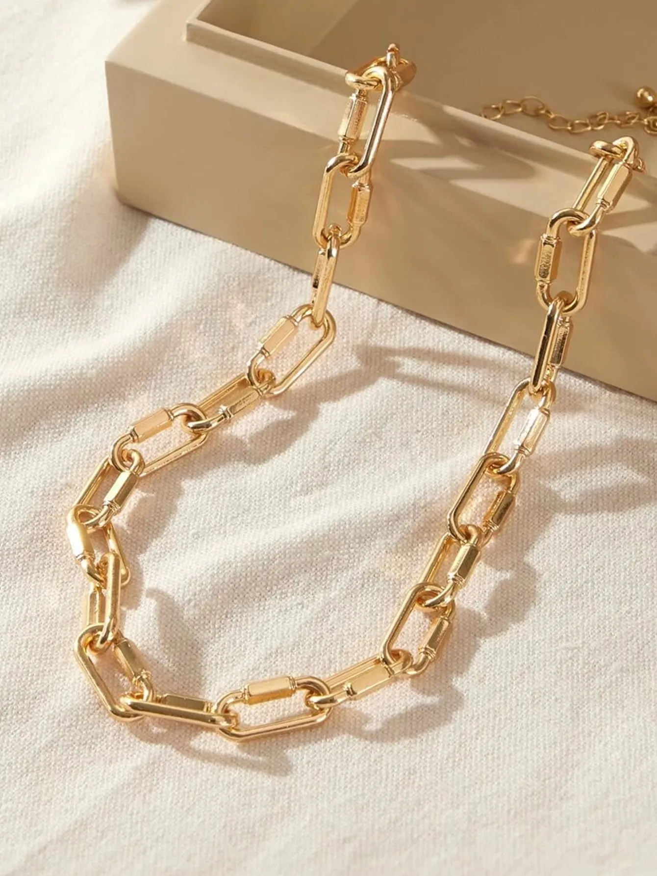 Minimalist Large Chain Links Necklace for Women Girls Accessories Jewelry Gifts