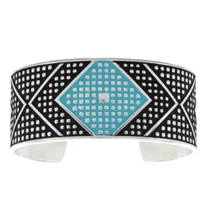 Montana Silversmiths Women's Crosscut Turquoise and Chevron Cuff Bracelet