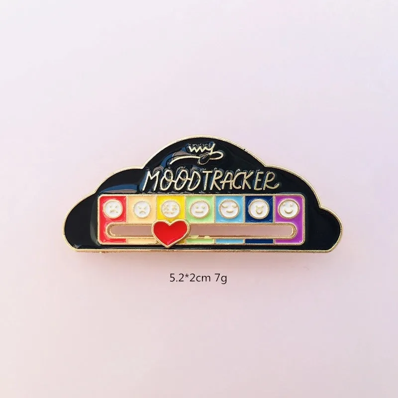 Mood Conversion Brooch Personality Slidable Social Power Expression Metal Badge Women's Jewelry Accessories Pin