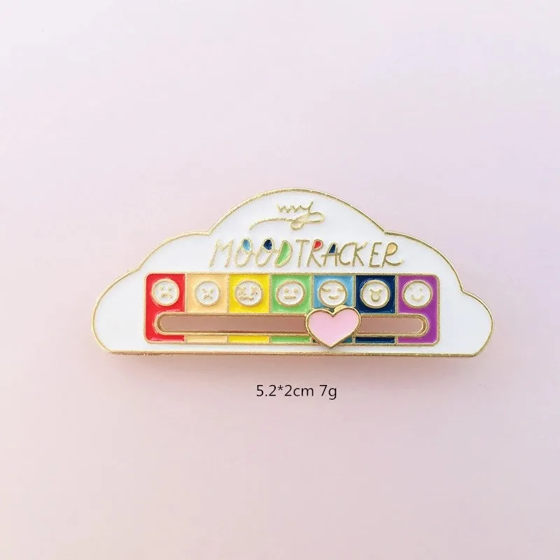 Mood Conversion Brooch Personality Slidable Social Power Expression Metal Badge Women's Jewelry Accessories Pin