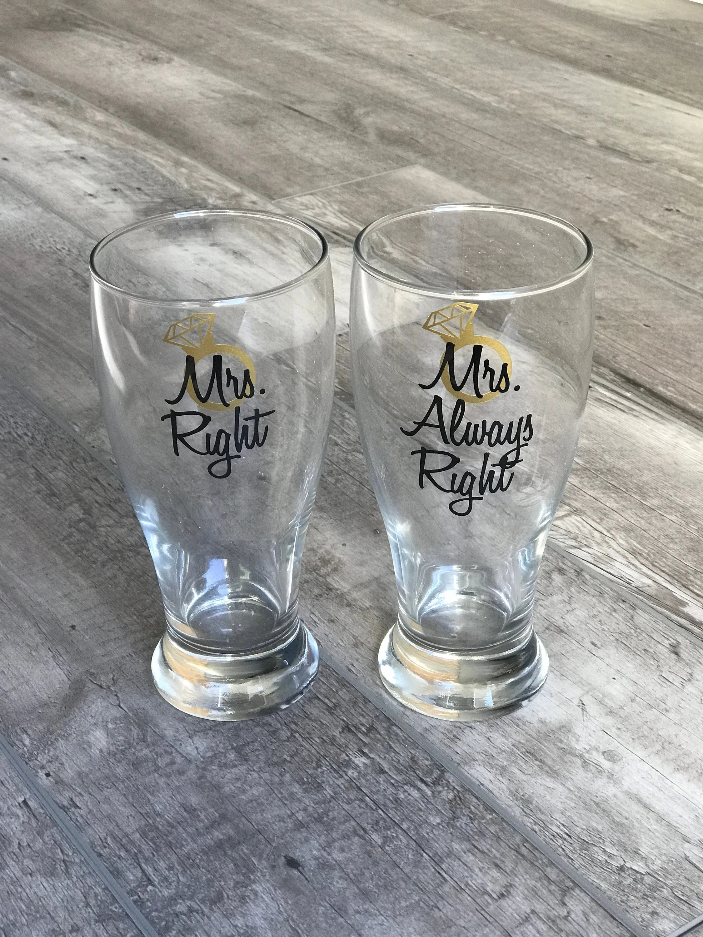 Mrs Right and Mrs Always Right Lesbian Engagement Gift